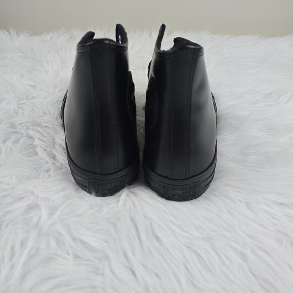 Converse CTAS All Black Smooth Leather Women's Size 7 High Top Sneakers Eclipse - Picture 5 of 9